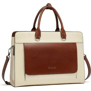 BOSTANTEN Leather Briefcase for Women - 15.6" Laptop Bag
