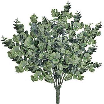 Supla 3 Pcs Realistic Eucalyptus Leaves Bushes Artificial Greenery Stems Faux Eucalyptus Branches in...