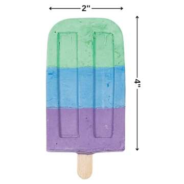 Popsicle Ice Cream Sidewalk Chalk (set of 12 safe and non toxic) Fun Summer Outdoor Activities and Chalk Party Favors for Kids