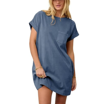 Wefebi Women's Summer T-Shirt Dress – Casual & Comfortable with Pockets