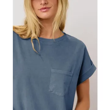 Wefebi Women's Stylish Summer T-Shirt Dress with Pockets