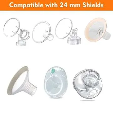 Loveishere 17mm Flange Inserts Compatible with Medela/TSRETE/Momcozy S9 S10 S12 Wearable Cups & Spectra S1 S2, 24mm Breast Pump Shields Reduce Nipple Tunnel Down to 17mm, 2pcs
