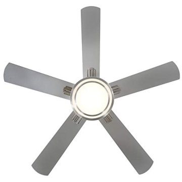 FINXIN 52" Brushed Nickel Ceiling Fan LED Light Remote