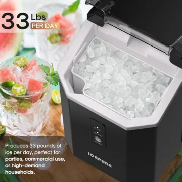 ICEPURE Nugget Ice Maker with WiFi, 33lbs Daily Production