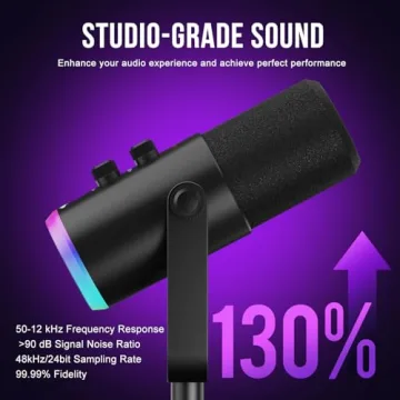 Dynamic Microphone, USB-C/XLR Podcast Recording PC Microphone for Podcast Recording Streaming Gaming...