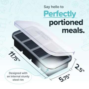 Souper Cubes 1 Cup Silicone Freezer Molds - Soup Cubes Perfect for Storing Broth, Rice, Leftovers an...