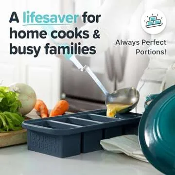 Souper Cubes 1 Cup Silicone Freezer Molds - Soup Cubes Perfect for Storing Broth, Rice, Leftovers and More - Silicone Freezer Trays with Lids for Meal Prep - Charcoal - 1-Pack