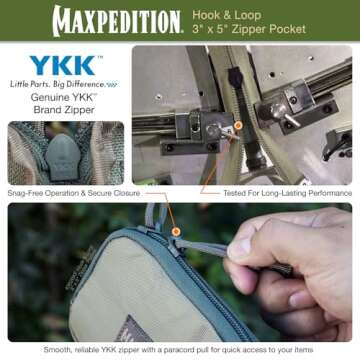 MAXPEDITION Hook-&-Loop 3" x 5" Zipper Pocket (Khaki-Foliage)