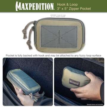 MAXPEDITION Hook-&-Loop 3" x 5" Zipper Pocket (Khaki-Foliage)