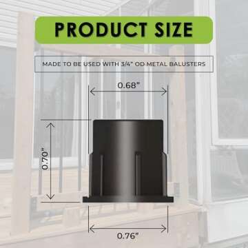 FENCE & DECK RITE Baluster Connectors for 3/4" Metal Balusters, Durable & Easy to Install for Stairs...