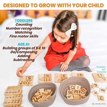 LITTLE BUD KIDS Counting Pegs Montessori Math Set