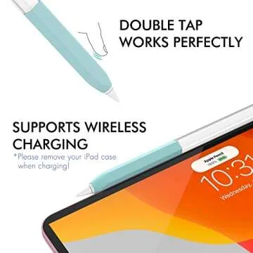 NIUTRENDZ Classic Hexagon Case for Apple Pencil 2nd Generation Cover Sleeve Skin Accessories Translucent Design Compatible with Magnetic Charging and Double Tap (Apple Pencil 2nd Generation, Mint)