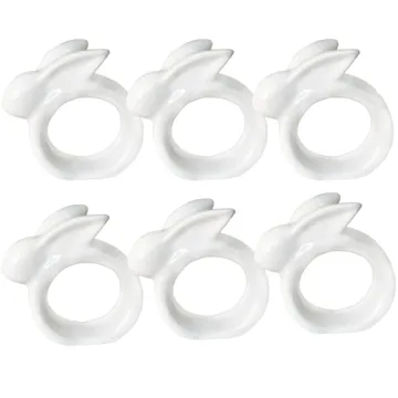 Charming Easter Bunny Napkin Rings Set of 6 for Festive Table Decor