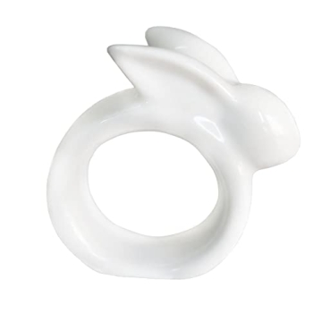 Easter Bunny Napkin Rings Set of 6 for Spring Decor