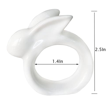 Easter Bunny Napkin Rings Set of 6 for Spring Decor