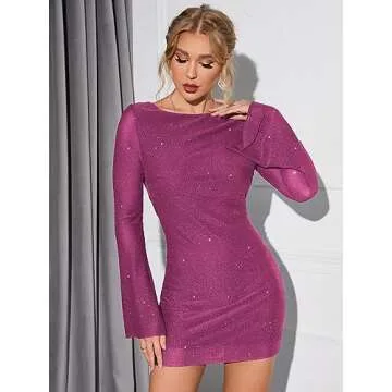 Shop EYNMIN Sparkly Backless Mini Dress for Parties