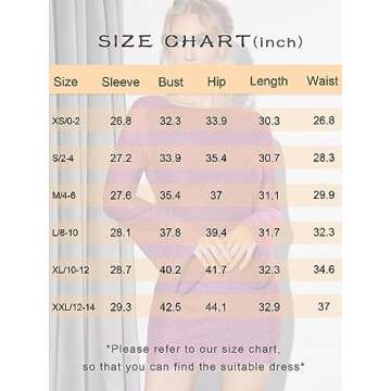 EYNMIN Women's Sparkly Sequin Backless Tie Mini Dress Long Sleeve Glitter Bodycon Party Club Dresses Hot Pink S