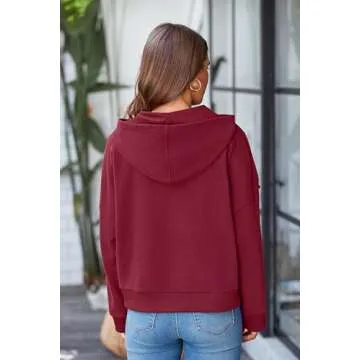 PRETTYGARDEN Women's Cropped Button Hoodie - Chic Fall Style