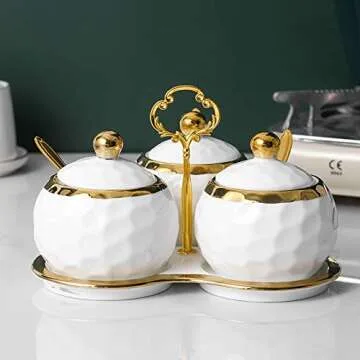Modern BIHOIB Golf Porcelain Sugar Bowl Set of 3