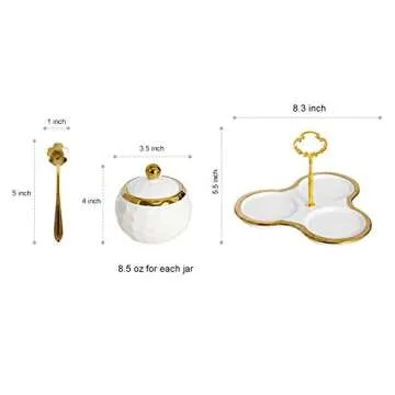 Modern BIHOIB Golf Porcelain Sugar Bowl Set of 3