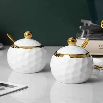Modern BIHOIB Golf Porcelain Sugar Bowl Set of 3