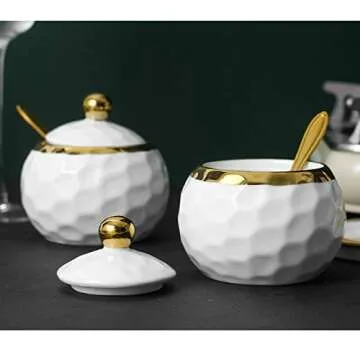 Modern BIHOIB Golf Porcelain Sugar Bowl Set of 3