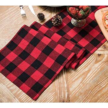 Buffalo Plaid Table Runner for Christmas Table Decor