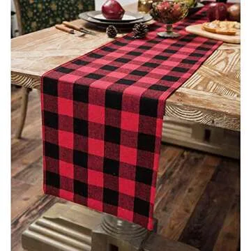 Buffalo Plaid Table Runner for Christmas Table Decor