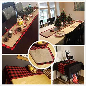 Buffalo Plaid Table Runner for Christmas Table Decor