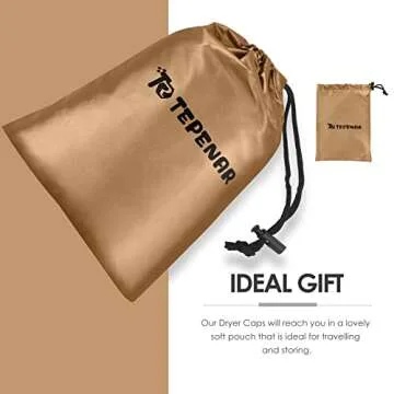 TEPENAR Bonnet Hair Dryer Attachment: Upgraded Extra Large Adjustable Hair Dryer Cap - Easy to Use for Natural Curly Textured Hair Care Styling Fast Drying - Gold