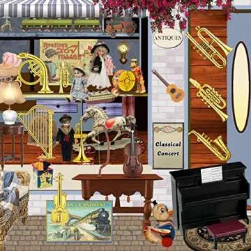 24 Pcs Dollhouse Musical Instruments Miniature Violin Piano Trumpet Saxophone Electric Guitar Tiny Christmas Instruments Set for Party Gift Mini House Musical Room Succulent Garden (Black Piano)