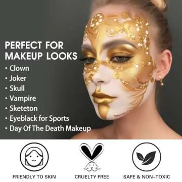 BOBISUKA Gold Face Body Paint for Creative Makeup
