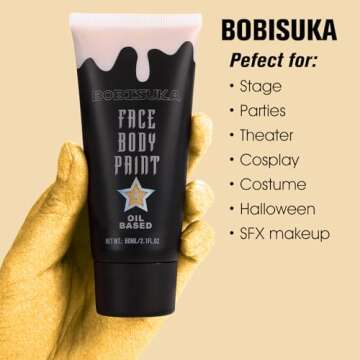 BOBISUKA Gold Face Body Paint for Creative Makeup