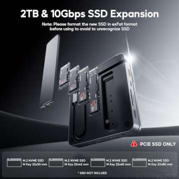 USB C Hub for iPad Pro, PULWTOP Docking Station for iPad, 4K@60Hz HDMI, 100W PD Aluminum Hub with SSD Enclosure, Stand Dock for iPad, iPad Hub for iPad Pro/iPad Mini 6th Gen,not support lightning port