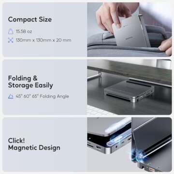 USB C Hub for iPad Pro, PULWTOP Docking Station for iPad, 4K@60Hz HDMI, 100W PD Aluminum Hub with SSD Enclosure, Stand Dock for iPad, iPad Hub for iPad Pro/iPad Mini 6th Gen,not support lightning port