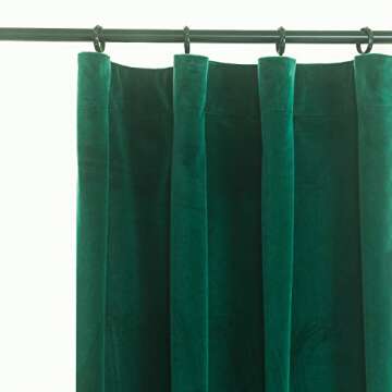 Roslynwood Velvet Curtains in Dark Green Thermal Insulated