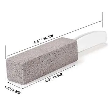 2 Pack Pumice Stone for Toilet Bowl Cleaning with Handle, Scouring Stick Remove Toilet Bowl Hard Wat...