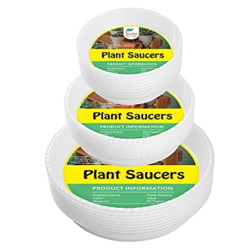 9 Pack of Durable Clear Plant Saucer Drip Trays – 5, 7, & 9 Inch Size Set for Pots