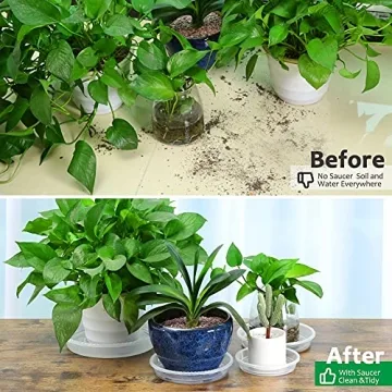 Durable Clear Plant Saucer Drip Trays - 9 Pack of 5, 7, 9 Inch