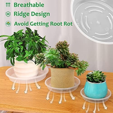 Durable Clear Plant Saucer Drip Trays - 9 Pack of 5, 7, 9 Inch