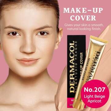 Dermacol Full Coverage Liquid Foundation - Matte Finish with SPF 30, 30g Shade 207