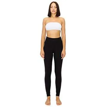 Leggings Depot Womens ActiveFlex 5" Waistband High Waisted Active Leggings Pants (Black, Large)