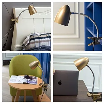 Energetic Clip-On LED Desk Lamp for Reading and Work