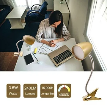 Energetic Clip-On LED Desk Lamp for Reading and Work