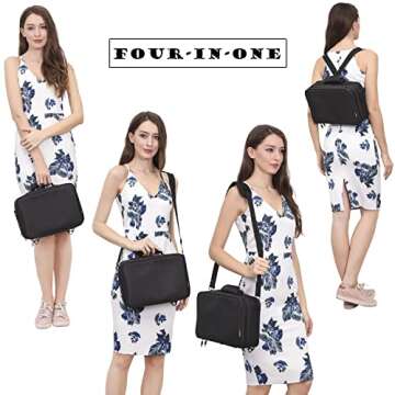 VASKER Makeup Travel Organizer Large Makeup Bag Professional Makeup Train Case Travel Cosmetic Organizer 3 Layers Waterproof Portable Makeup Artist Storage Box Adjustable Dividers Gift for Women