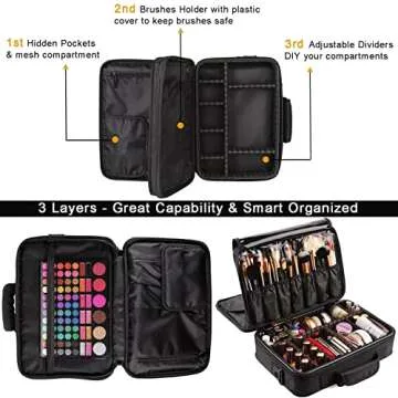 VASKER Makeup Travel Organizer for Professionals and Enthusiasts