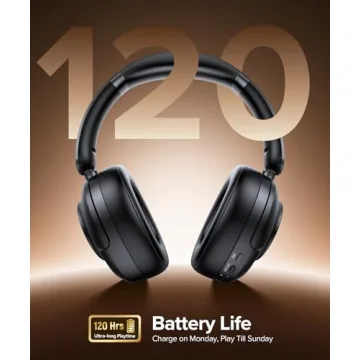 Hybrid Active Noise Cancelling Headphones with 120Hrs Playtime