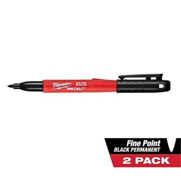 Milwaukee 48-22-3105 Black Fine Point Inkzall Marker (1 pair)