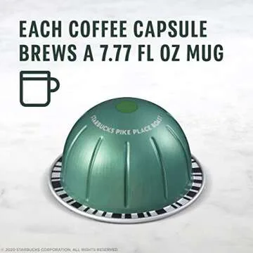 Starbucks by Nespresso Vertuo, Pike Place, Medium Roast Coffee 32-count Coffee Pods, Brews 7.8 oz.