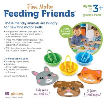 Fine Motor Feeding Friends for Toddler Learning Fun